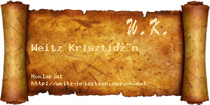 Weitz Krisztián névjegykártya